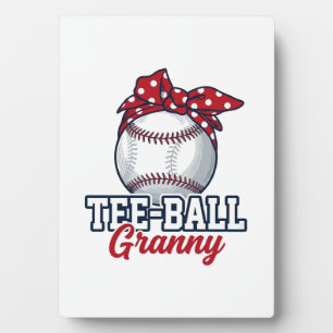 Tee Ball Oma Baseball-Schleife Vintage-Shirt_1 Fotoplatte