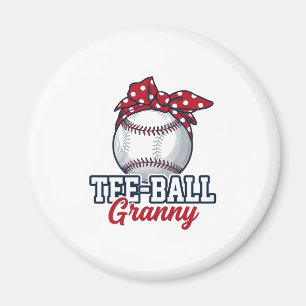 Tee Ball Oma Baseball-Schleife Vintage-Shirt_1 Magnet