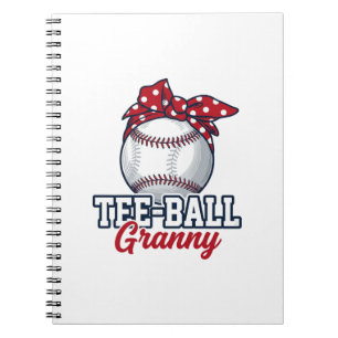 Tee Ball Oma Baseball-Schleife Vintage-Shirt_1 Notizblock