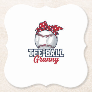 Tee Ball Oma Baseball Schleife Vintage-Shirt_1 Untersetzer