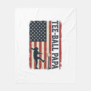 Tee Ball Papa Amerikanische Flagge Vintage-Shirt-D Fleecedecke