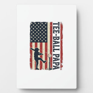 Tee Ball Papa Amerikanische Flagge Vintage-Shirt-D Fotoplatte