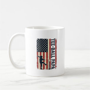 Tee Ball Papa Amerikanische Flagge Vintage-Shirt-D Kaffeetasse