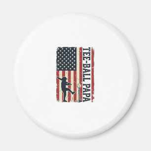 Tee Ball Papa Amerikanische Flagge Vintage-Shirt-D Magnet