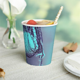 Tee Blue Geburtstagsparty Net & Volleyball Sports Pappbecher