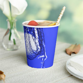 Tee Bold Blue Birthday Net & Volleyball Sports Pappbecher