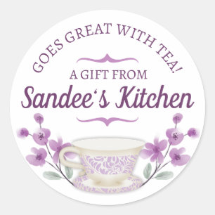 Tee Braukugel Teacup Blume Geschenk Tag Sticke... Runder Aufkleber