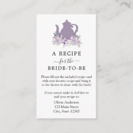 Tee-Brautparty-Rezeptkarte Begleitkarte