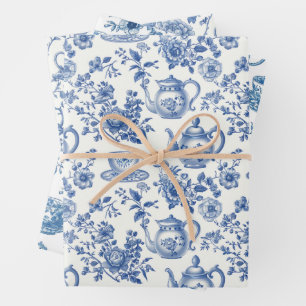 Tee Chinoiserie French Toile Du Jouy Pattern Geschenkpapier Set