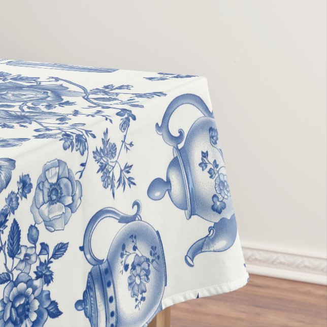 Tee Chinoiserie French Toile Du Jouy Pattern Tischdecke (Beispiel)