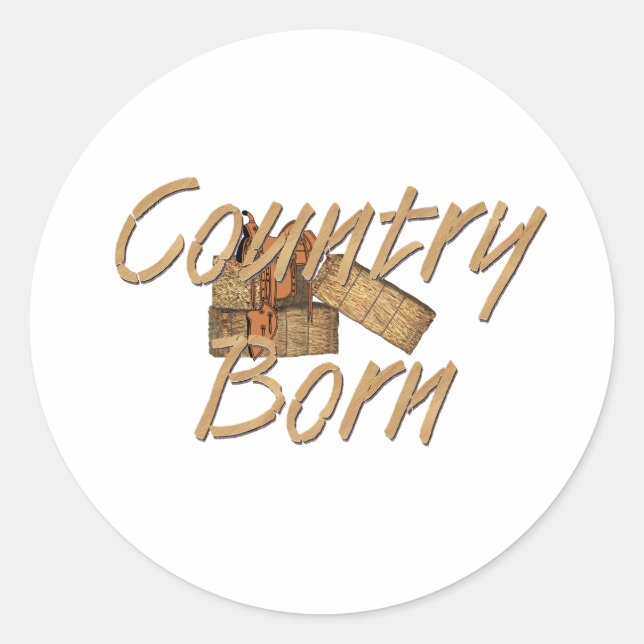 TEE Country Born Runder Aufkleber (Vorderseite)