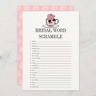 Tee Cup Brautparty Word Scramble Game Card Einladung