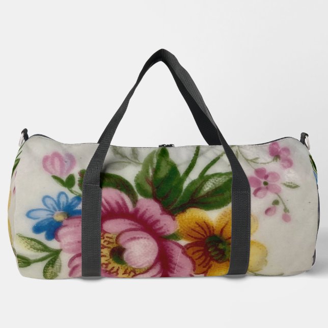 Tee Cup Floral Bouquet Duffle Tasche (Vorderseite)