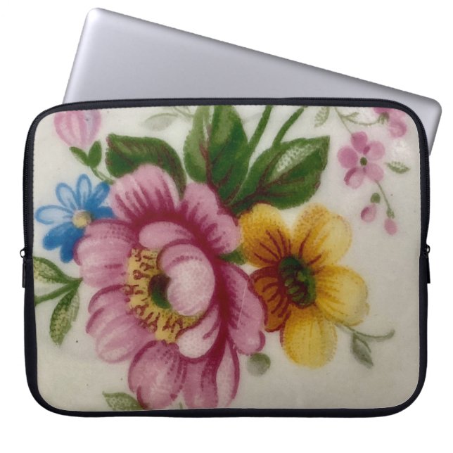 Tee Cup Floral Bouquet Electronics Bag Laptopschutzhülle (Vorderseite)