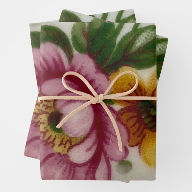 Tee Cup Floral Bouquet Geschenkpapier Set (Beispiel)