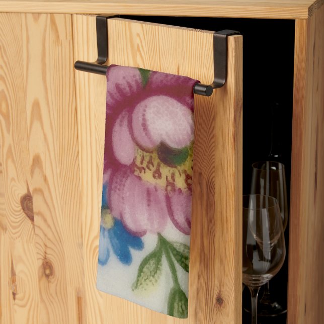 Tee Cup Floral Bouquet Geschirrtuch (Drittel gefaltet)