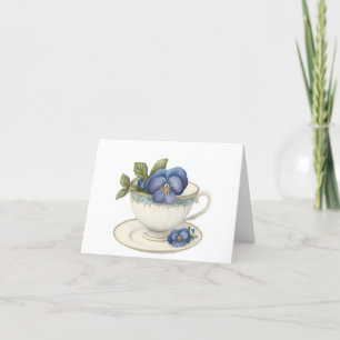Tee-Cup mit Blume-Grußkarte Karte