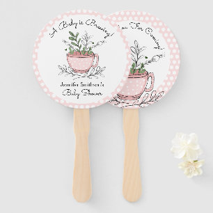 Tee Cup Tea Party Kinderdusche Danke Hand Fan Fächer