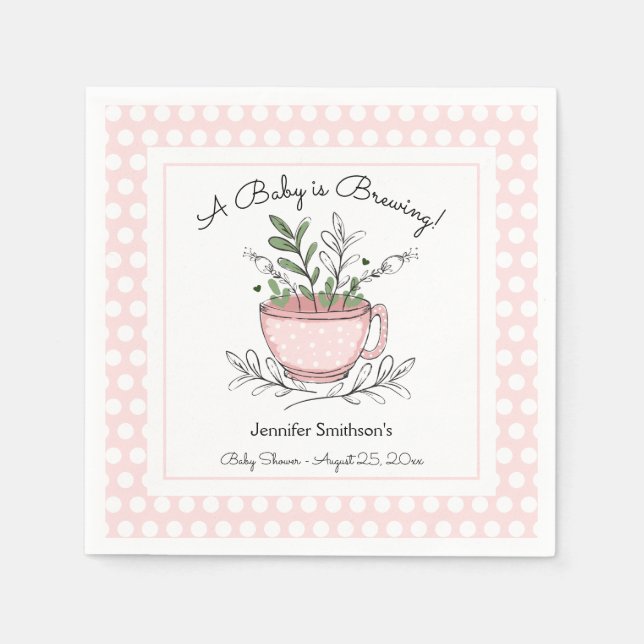 Tee-Cup Tee Party Kinderdusche Serviette (Vorderseite)