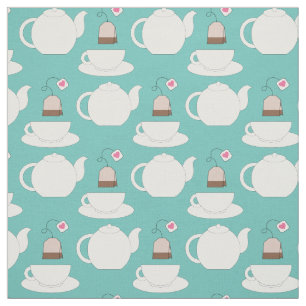 Tee Cup und Pot Niedlich Café Barista Stoff