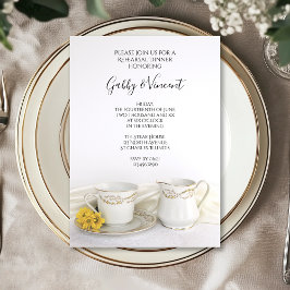 Tee Cup Yellow Daisies Hochzeitliches Probe Dinner Einladung