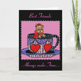 Tee Cup Yorkie Best Friends Card Karte