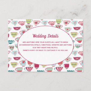 Tee Cups Moderne Hochzeitsstimmung Begleitkarte