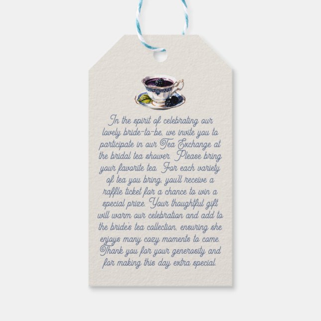 Tee-Exchange-Anforderungskarte - Teebeutel-Form Geschenkanhänger (Rückseite)