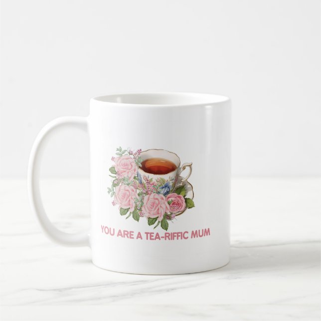 Tee-fantastische-Mama-Blumen-Tasse Kaffeetasse (Links)