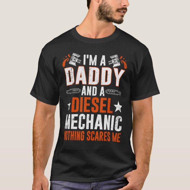 Tee For Men Father's Day Diesel Mechanic Daddy (Vorderseite)