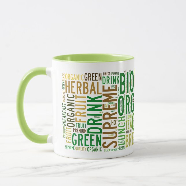 Tee-Frühstückstext Tasse (Links)