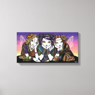 Tee für drei städtischen KiKi Party-Feen Canvs Leinwanddruck