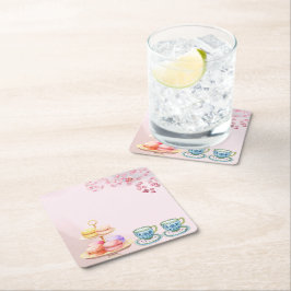 Tee für Twin Twin Baby Shower Rechteckiger Pappuntersetzer