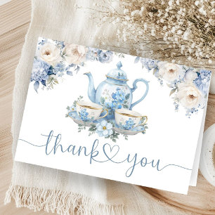 Tee für Zwei Baby Shower Junge gefaltete Dankeskar Dankeskarte
