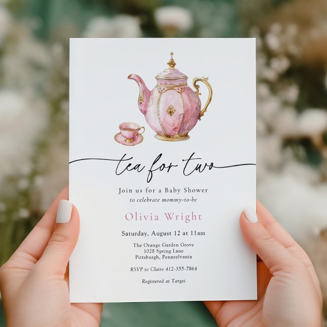 Tee für zwei Babydusche Tea Party Einladung (Von Creator hochgeladen)