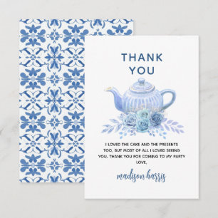 Tee für Zwei – Floral zum 2. Geburtstag Dankeskarte