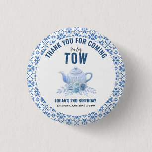 Tee für Zwei – Florale 2. Geburtstagsfeier Button