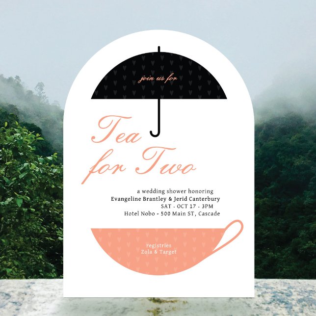 Tee für zwei klassische Hochzeitsdusche Einladung (Von Creator hochgeladen)