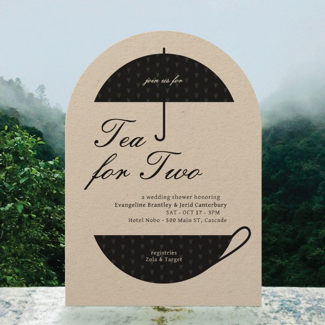 Tee für zwei klassische Hochzeitsdusche Einladung (Von Creator hochgeladen)