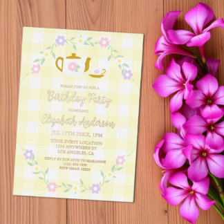 Tee für zwei Mädchen 2. Geburtstag Folieneinladung