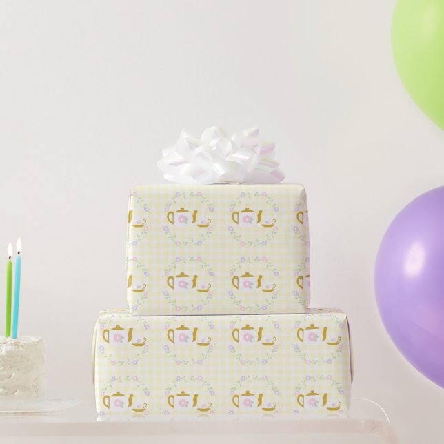 Tee für zwei Mädchen 2. Geburtstag Geschenkpapier (Partygeschenke)
