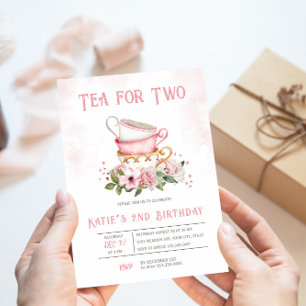 Tee für zwei Teacups Thema Geburtstagseinladung Einladung