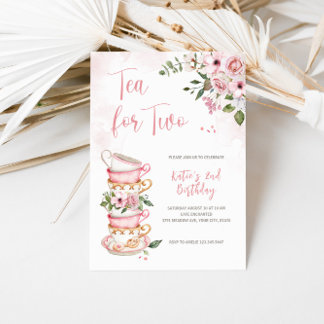 Tee für zwei Teacups Thema Geburtstagseinladung Einladung