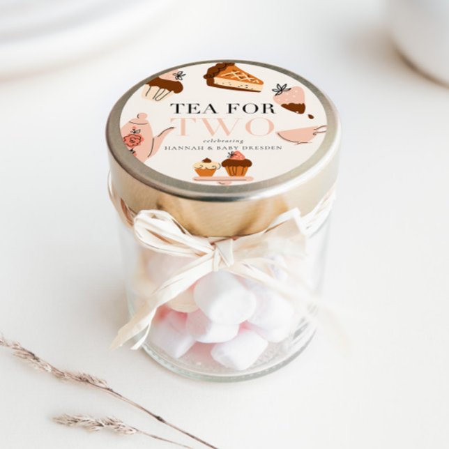 Tee für zwei | Tee-Party-Babydusche Runder Aufkleber (Von Creator hochgeladen)