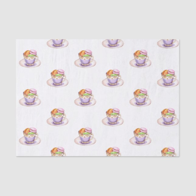 Tee für Zwei-Twin-Baby-Dusche Seidenpapier (Vorderseite)