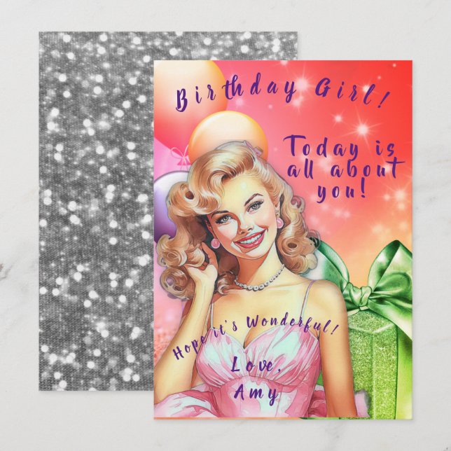 Tee-Geburtstagskarte (Vorne/Hinten)