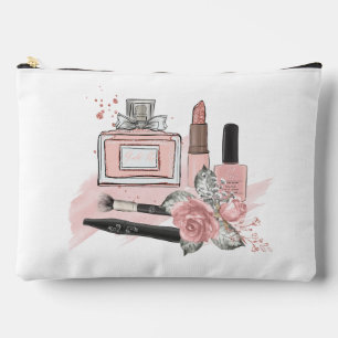 Tee-Girl-Kosmetika in Rosa und Weiß Zubehörtasche