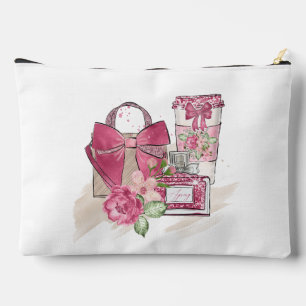 Tee-Girl-Kosmetika in Rosa und Weiß Zubehörtasche