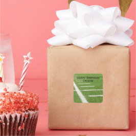 Tee Green Field Yards Lines Football Sports Quadratischer Aufkleber