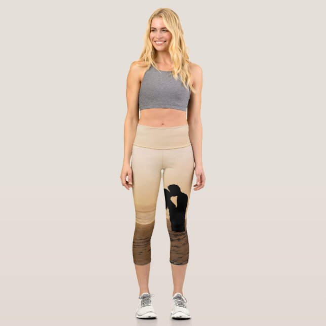 TEE Großartiger Ehemann Besser Leben Capri Leggings (Vorderseite)